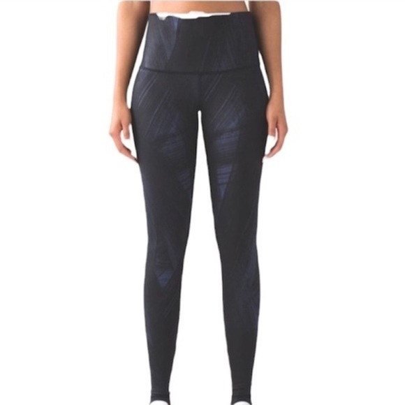 Lululemon Wunder Under Pant High Rise Wind Chill Black Blue - Picture 1 of 6